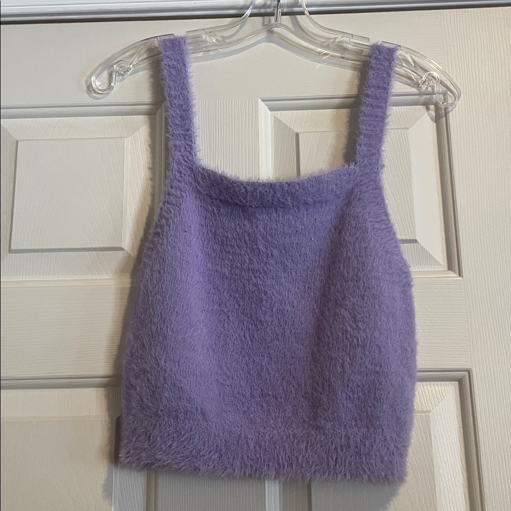 Francesca's Collections Purple Fuzzy Tank Top